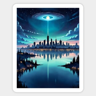 Out of this World - Magical Nighttime Skyline Sticker